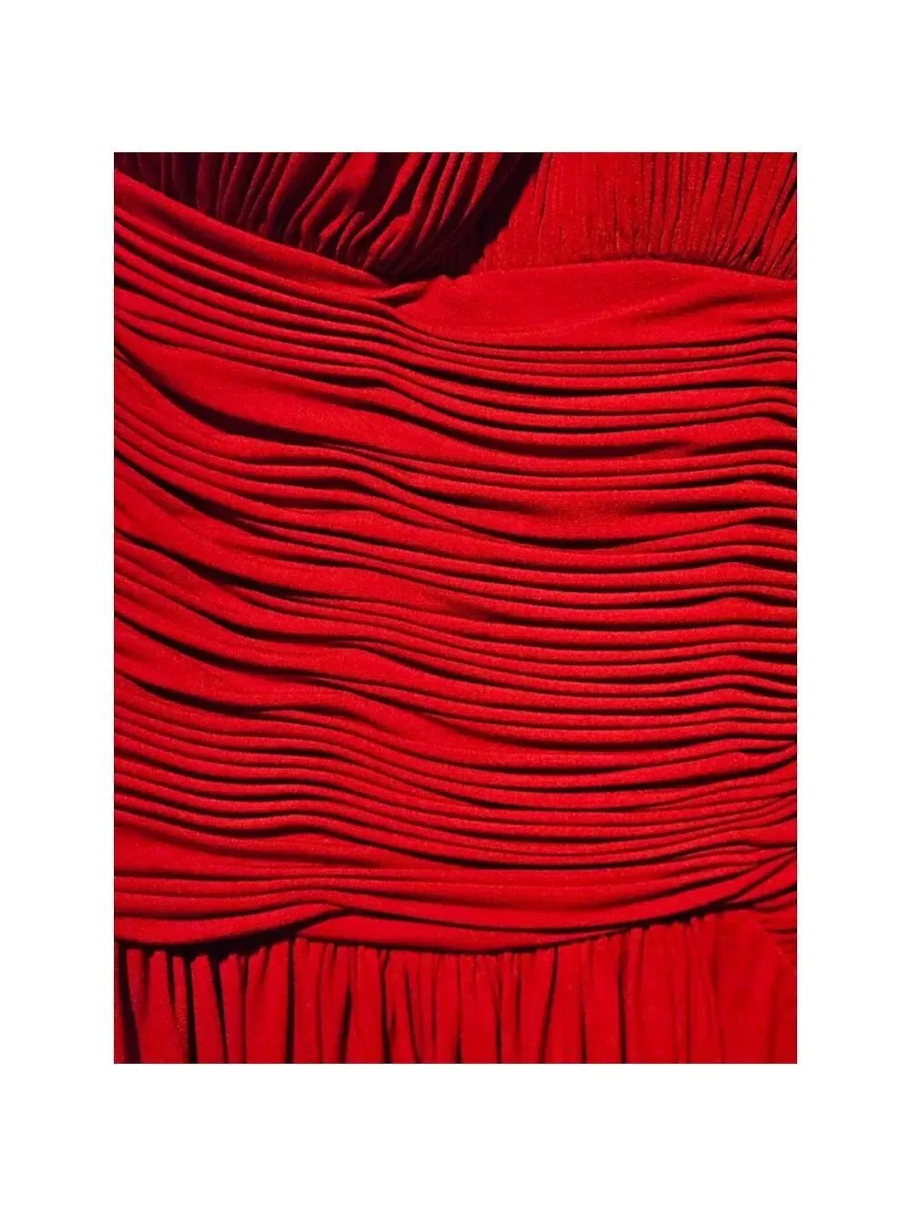 Jovani Red One Shoulder Dress with Silver Chain Rhinestone Strap Size 8 - Picture 8 of 17